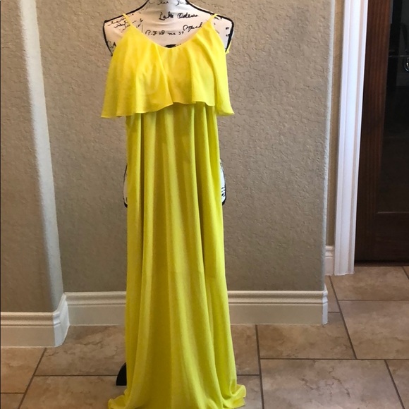 Gianni Bini Yellow Fluorescent Maxi Dress - Picture 2 of 3